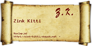 Zink Kitti névjegykártya