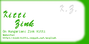 kitti zink business card